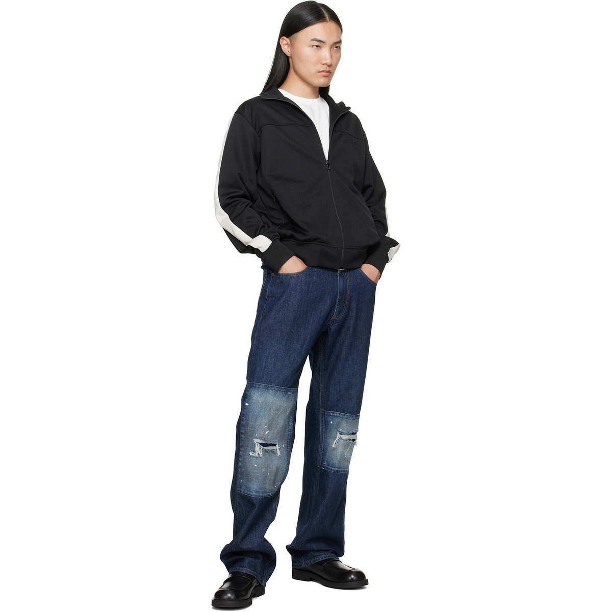 MM6 Maison Margiela Black Striped Sleeves Track Jacket