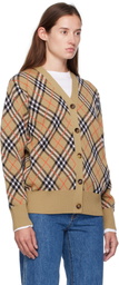 Burberry Beige Check Cardigan