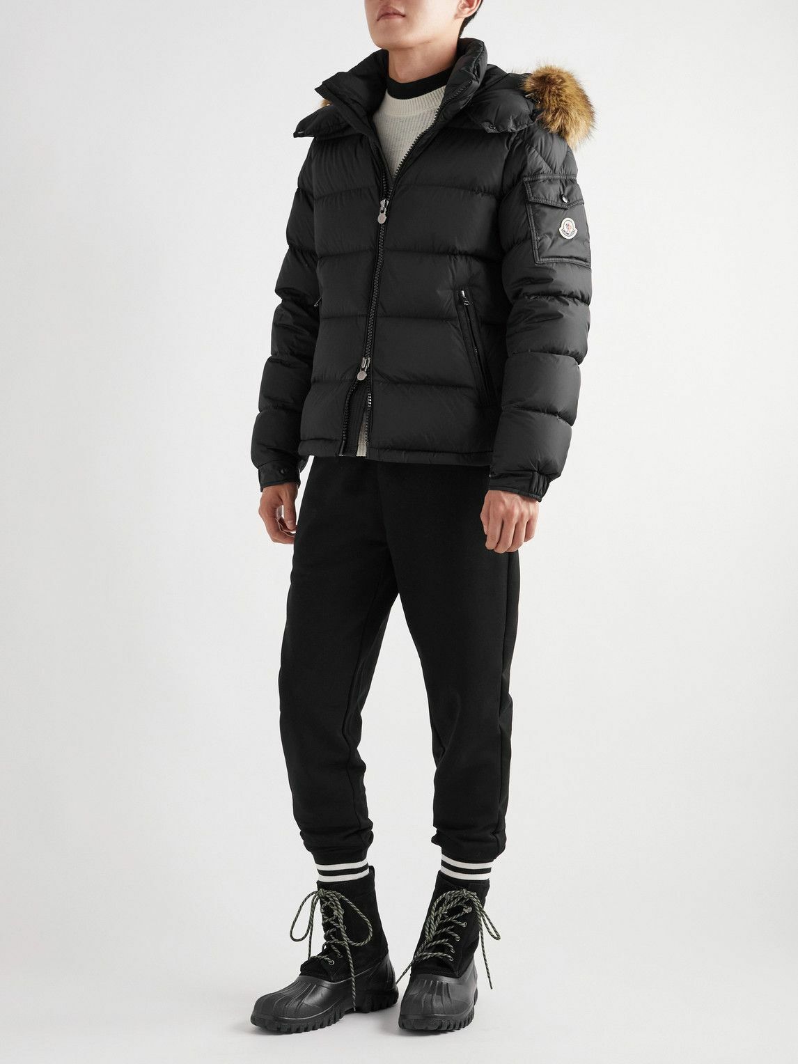 Moncler - Mayaf Faux Fur-Trimmed Quilted Shell Down Jacket - Black