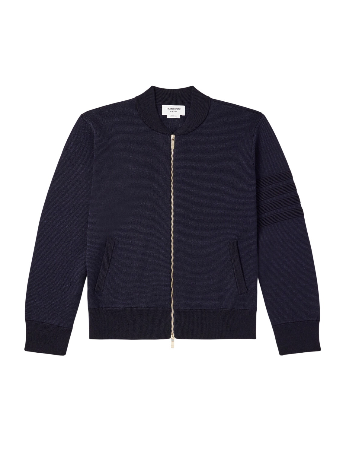 Thom Browne Men's Classic Merino Cardigan in Navy Thom Browne