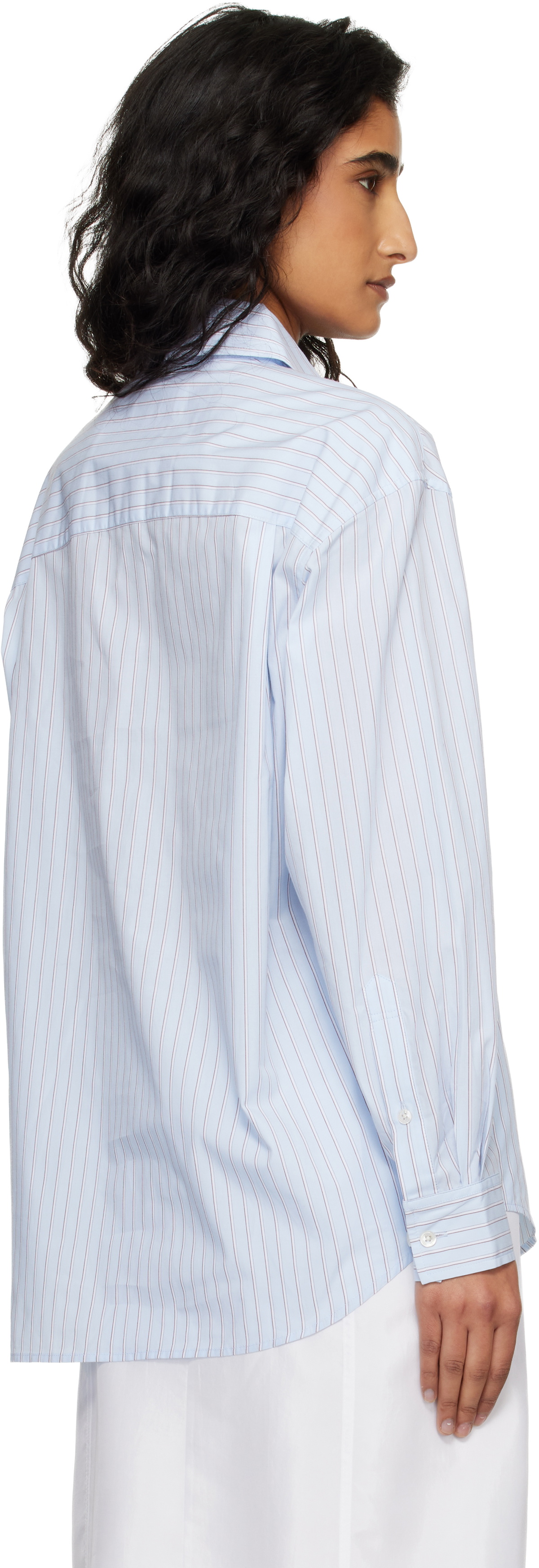 Dunst Blue Oversized Striped Shirt