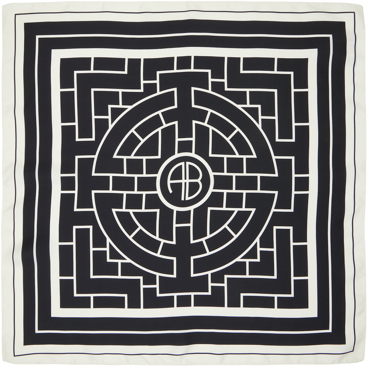 ANINE BING Black & White York AB Scarf