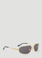 Stretch Oval Sunglasses in Gold