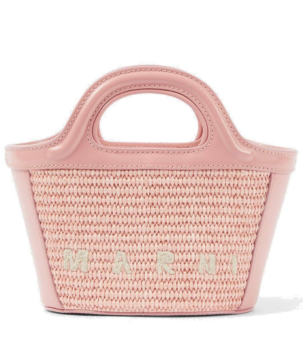 MARNI large leather tote handbag