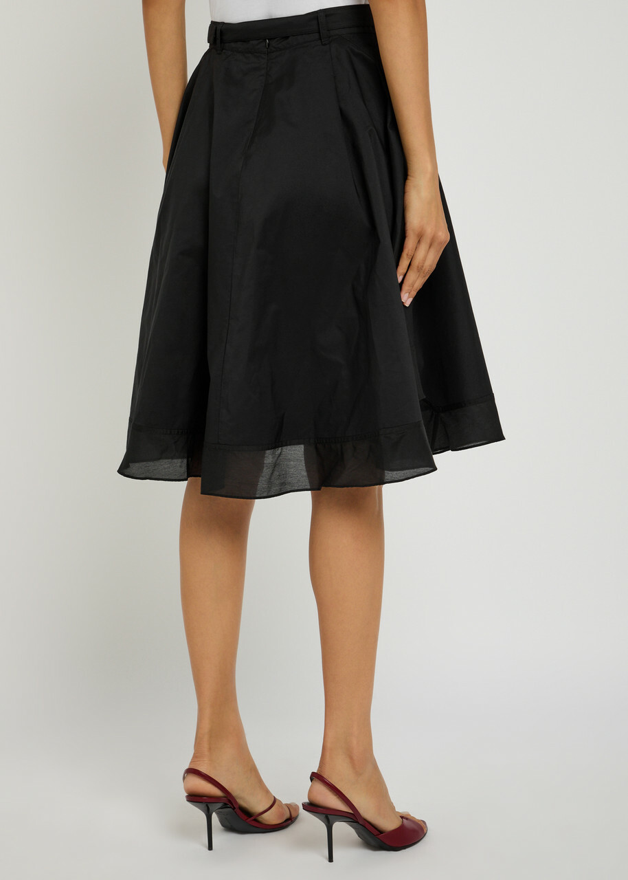 3.1 Phillip Lim Flounce Cotton-blend Midi Skirt Black
