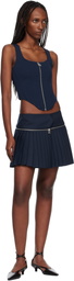 Off-White Navy Heavy Jer Corset Top