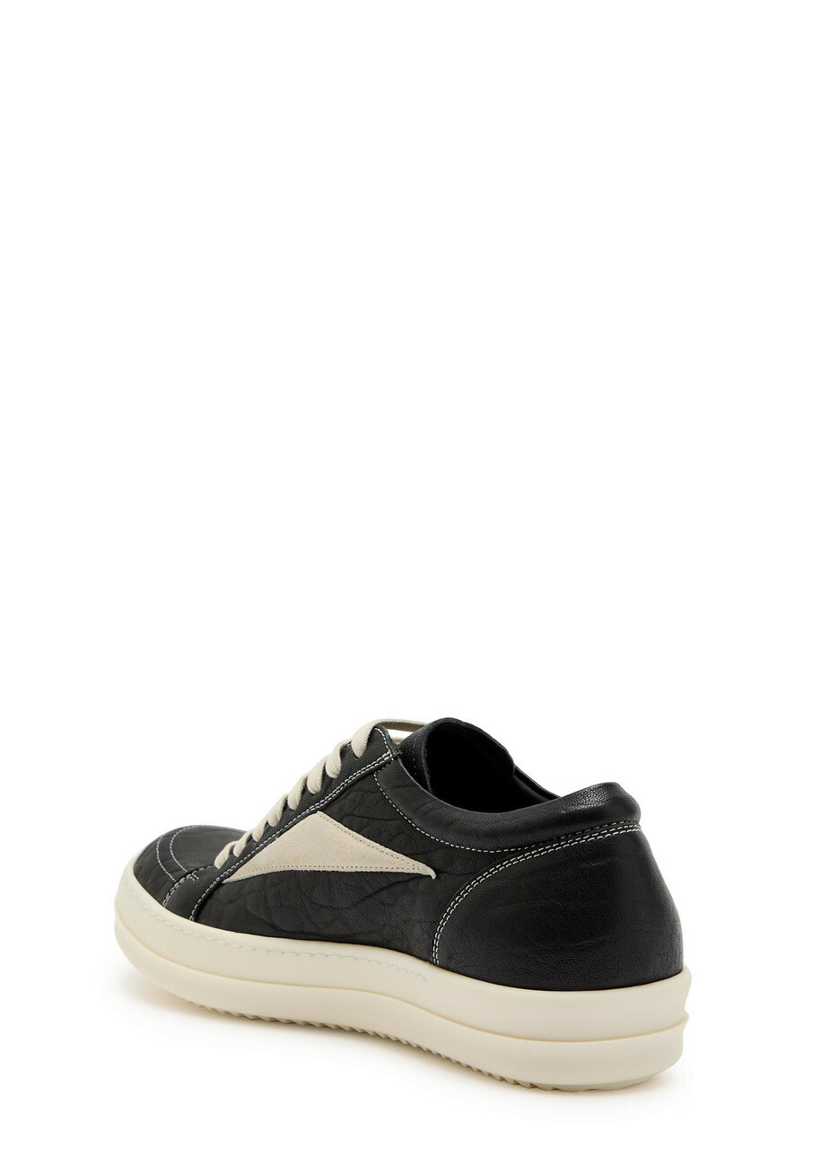 Rick Owens Vintage Panelled Grained Leather Sneakers Black