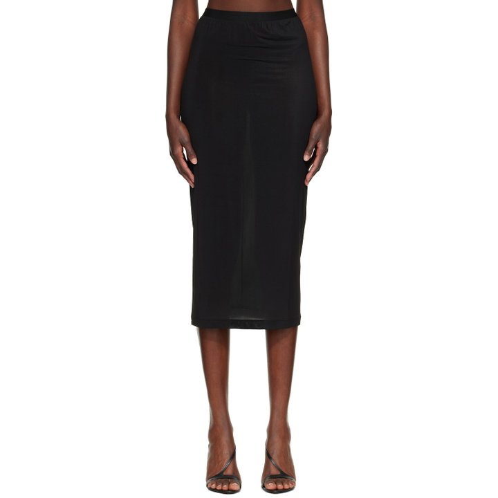 Photo: WARDROBE.NYC Black Sheer Midi Skirt