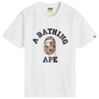 A Bathing Ape Women's I love Bape College T-Shirt in White X Brown