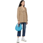 GANNI Beige Oversized Collar Shirt