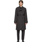 Lemaire Grey Double-Breasted Trench Coat