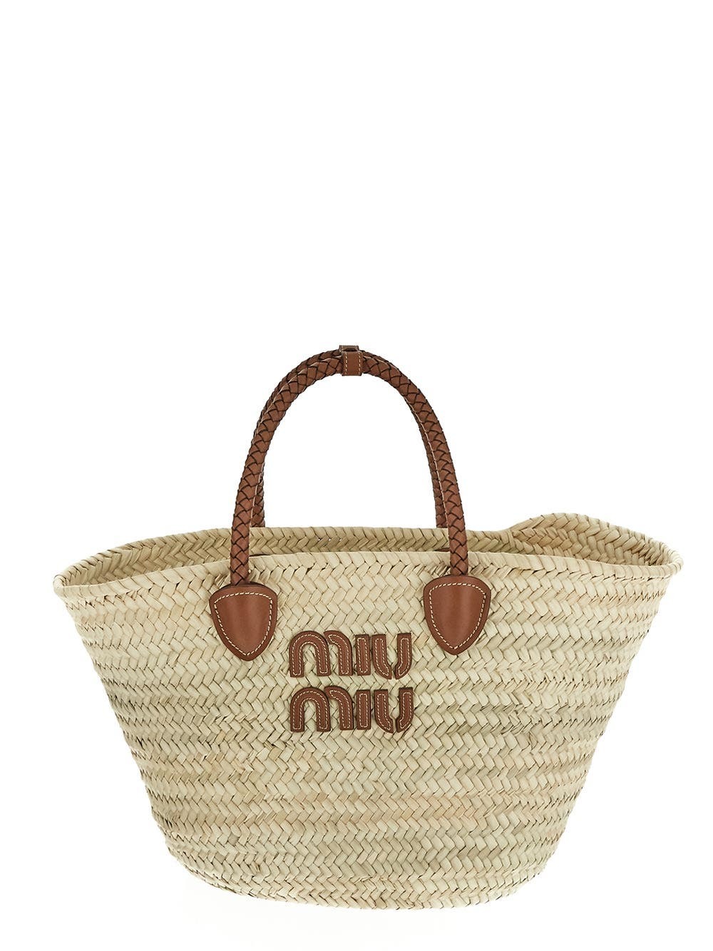 【関税&送料込】Miu Miu Brown Raffia Shopping Bag Miu Miu Raffia Shopping Bag Miu Miu