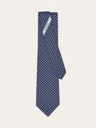 Ferragamo Mens Dylan print silk tie in Blue