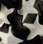 Paul Smith - Fringed Star-Print Wool-Gauze Scarf - Black