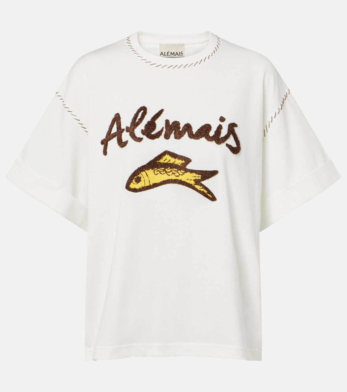 Alémais Scuba embroidered cotton T-shirt