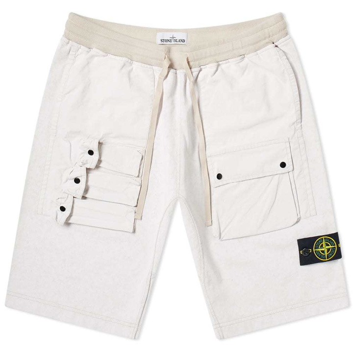 Photo: Stone Island Tela Plated Chalk Pocket Shorts