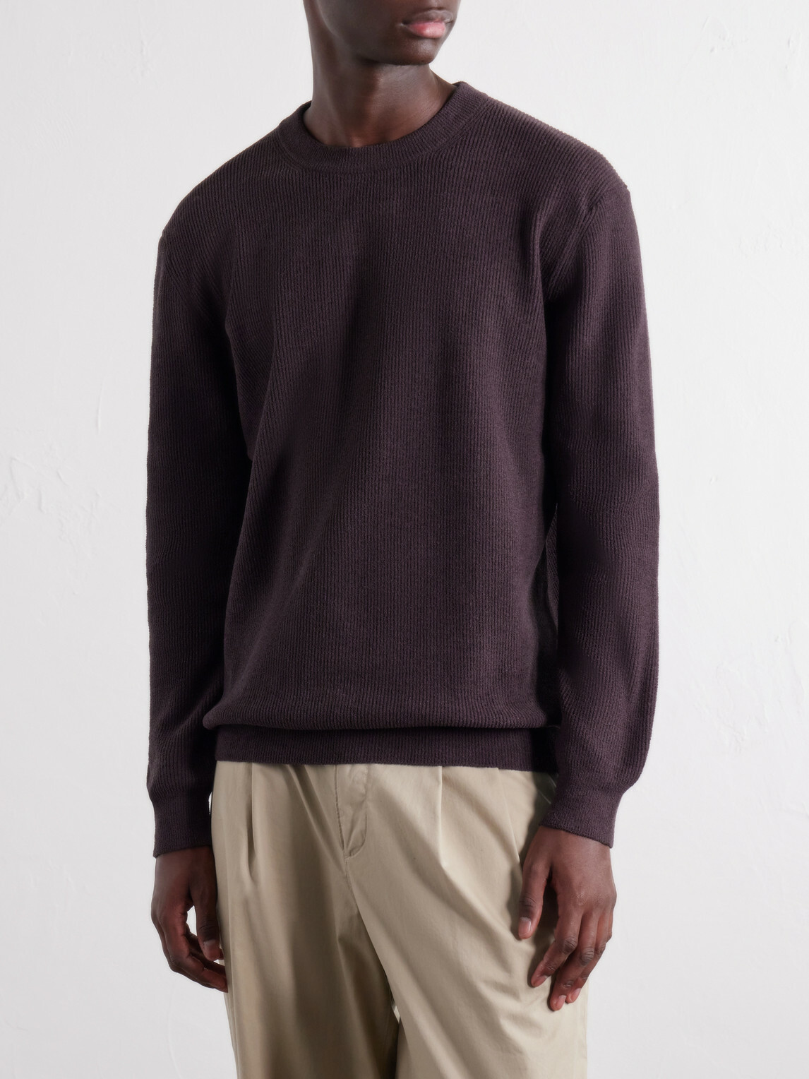 NN07 - Danny 6429 Ribbed Chenille Sweater - Brown