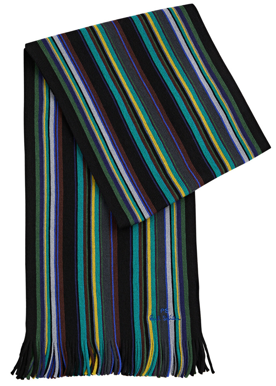 Paul Smith Striped-intarsia Wool Scarf - Multicoloured - One Size