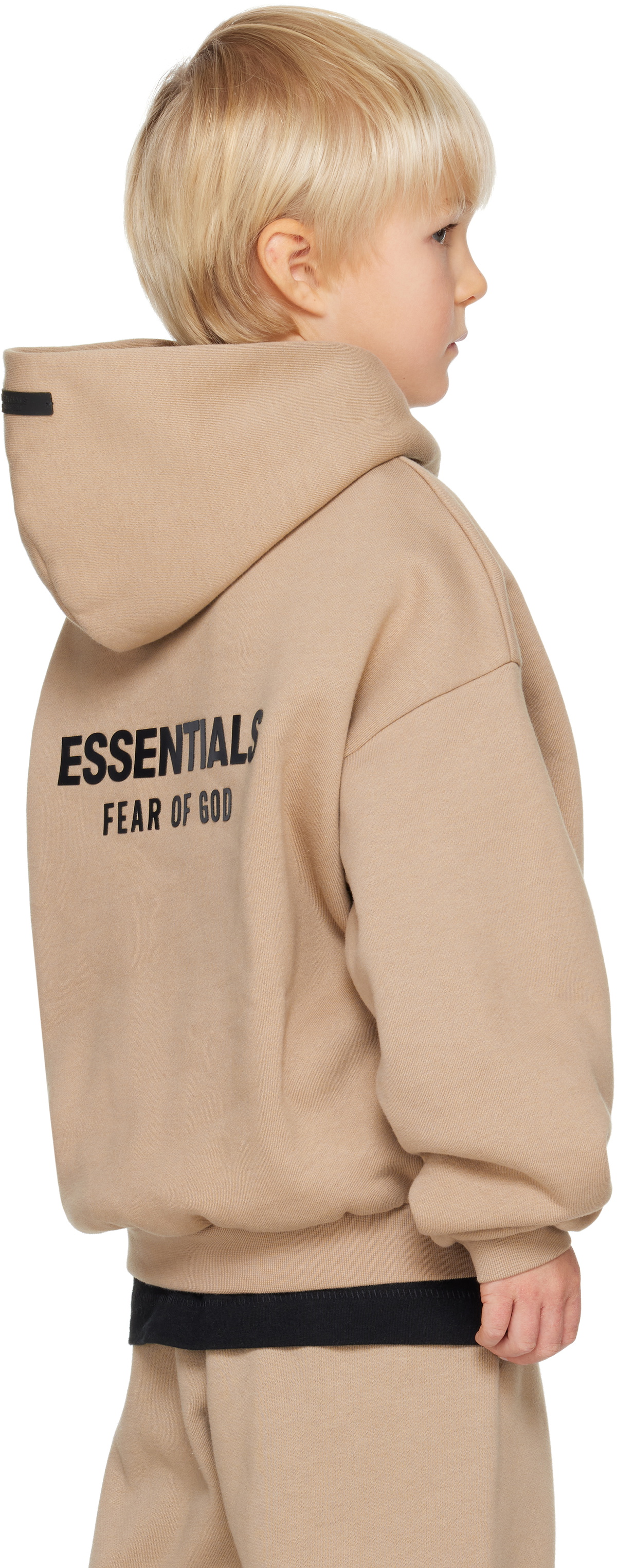 Fear of God ESSENTIALS Kids Beige Fleece Hoodie Fear Of God Essentials
