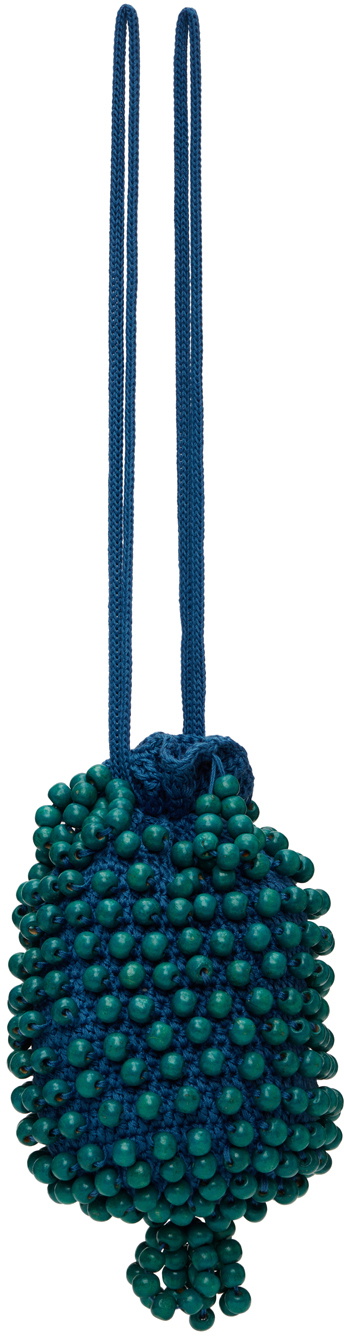 Bode Blue Beaded Pouch Bode