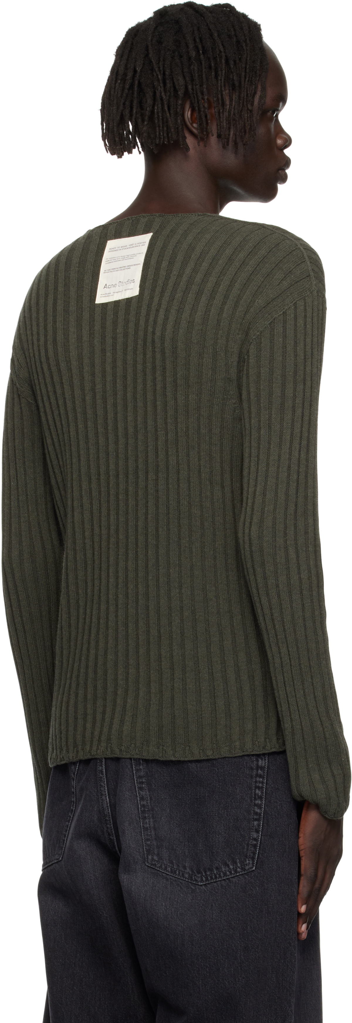 Acne Studios Green Ribbed Sweater