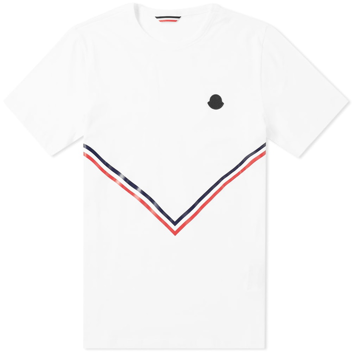 Photo: Moncler Tricolour Taping V Pattern Tee