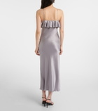 Rodarte Floral-appliqué silk charmeuse slip dress