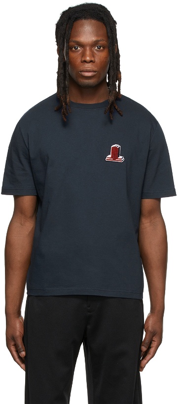 Photo: Lanvin Navy Classic Embroidered T-Shirt