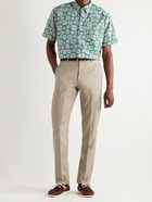 SID MASHBURN - Button-Down Collar Printed Cotton-Poplin Shirt - Green