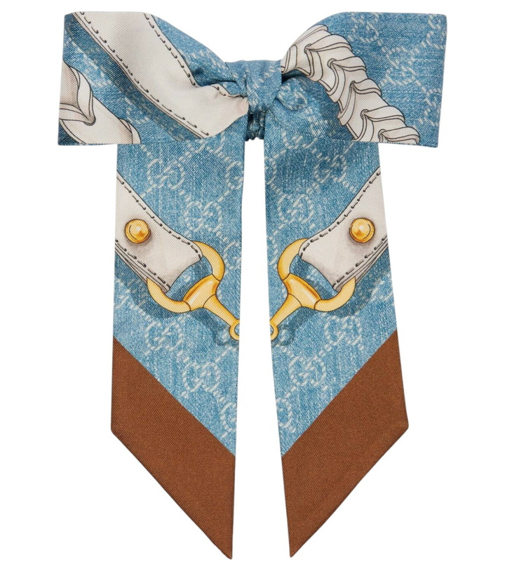 Photo: Gucci Horsebit printed silk twill scrunchie