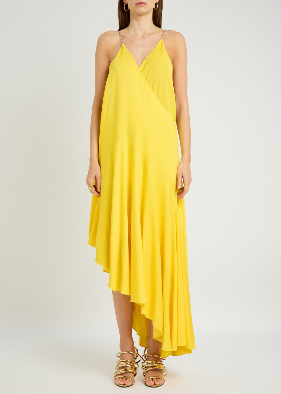 Alaa Asymmetric Jersey Maxi Dress Yellow ALAA