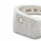 The Ouze Men's Pearl Signet Ring in Silver