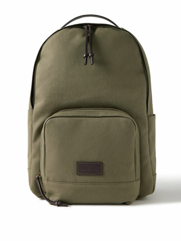Photo: Polo Ralph Lauren - Leather-Trimmed Cotton-Canvas Backpack