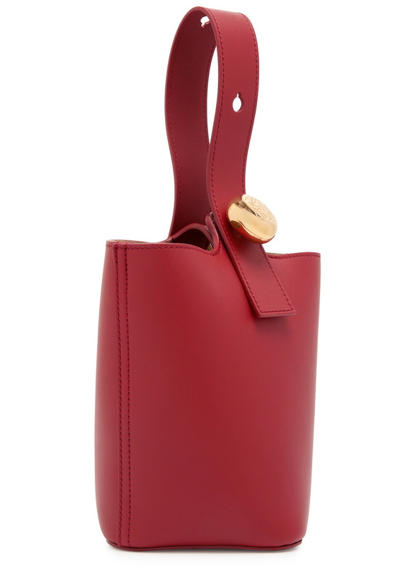 Photo: Loewe Pebble Mini Leather Bucket bag - Red - One Size