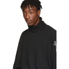 D.Gnak by Kang.D Black Sleeve Embroidery Turtleneck