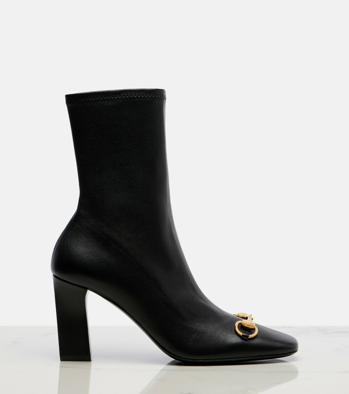 Gucci Signora Horsebit leather ankle boots