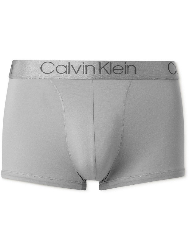 Photo: CALVIN KLEIN UNDERWEAR - Stretch Modal and Cotton-Blend Boxer Briefs - Gray