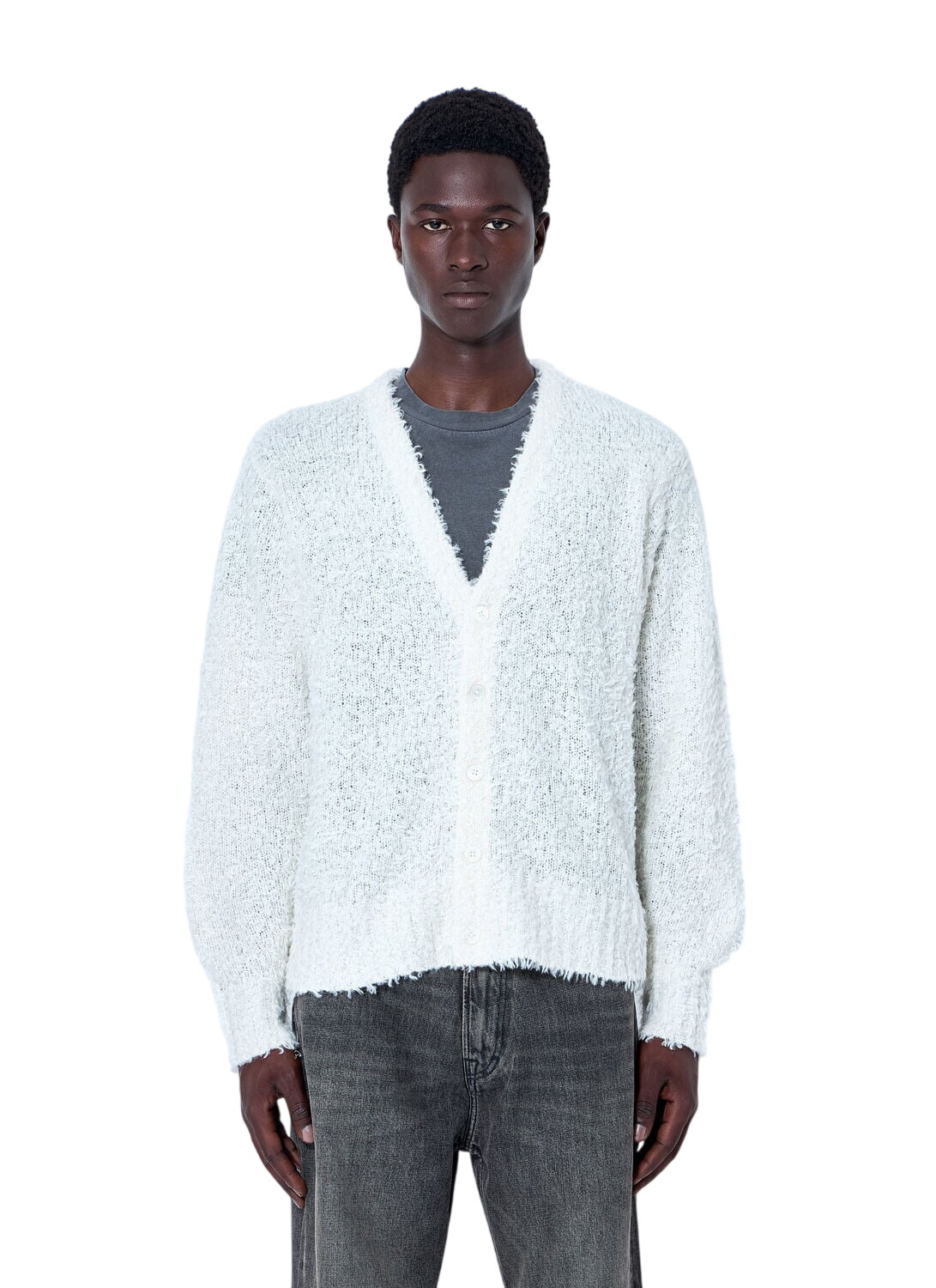 STUSSY Shaggy Cardigan ホワイト Stussy - Shaggy Brushed Knitted Cardigan - Pink Stussy