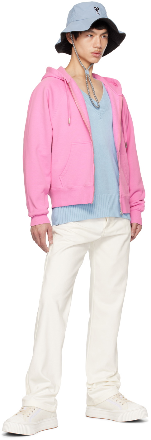 Ami de Cœur cotton hoodie in pink - Ami Paris