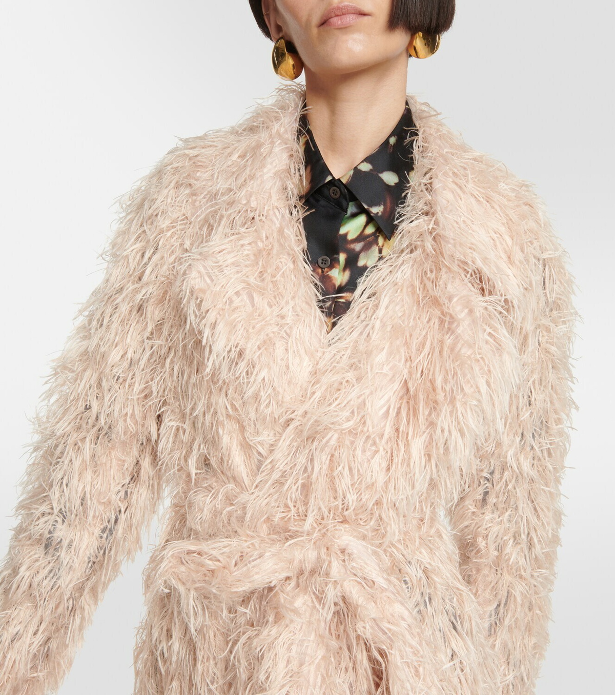 Dries Van Noten Fringed fil coupé coat Dries Van Noten