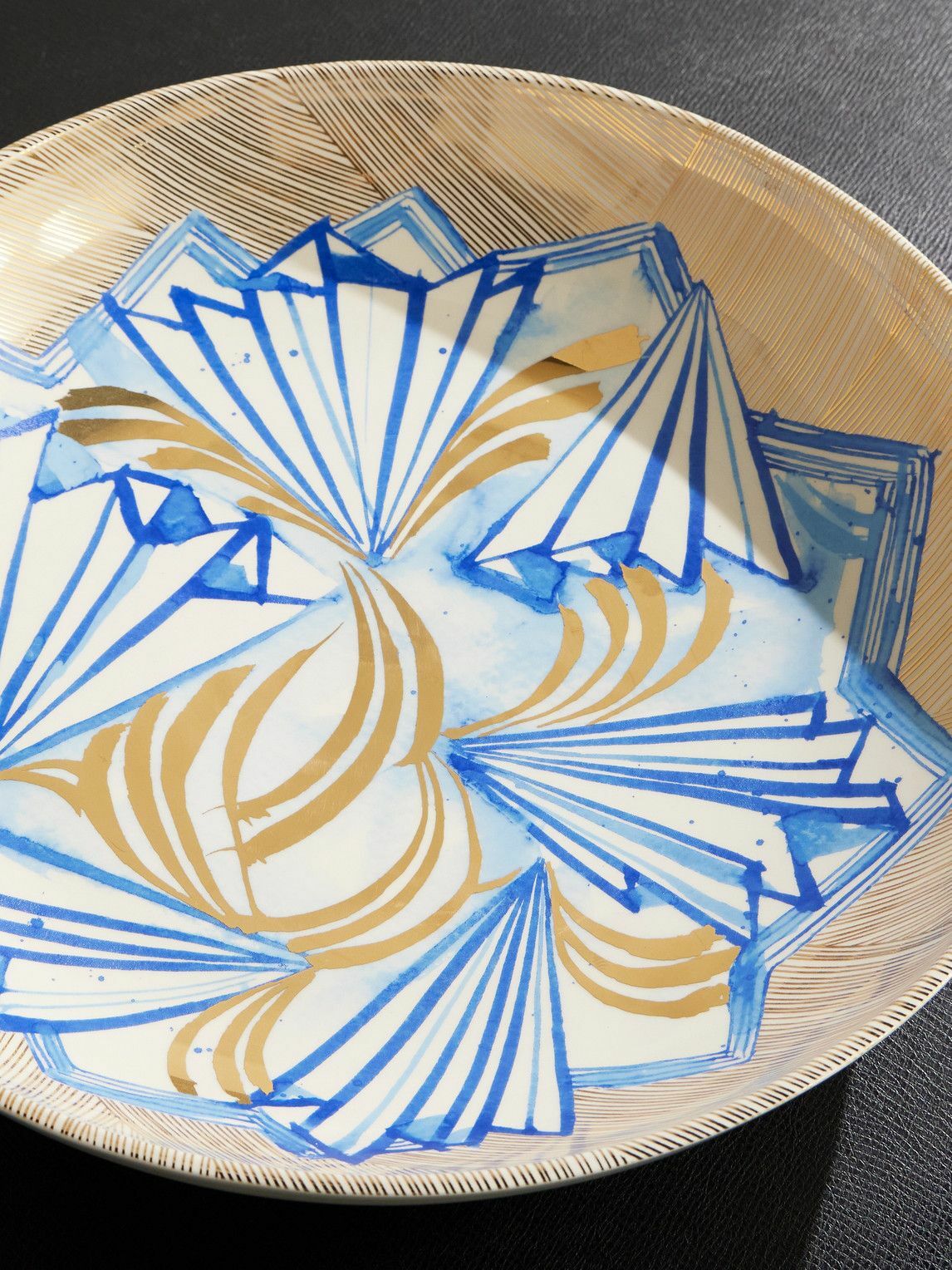 L'Objet - Ruan Hoffmann Gold-Plated Painted Earthenware Bowl