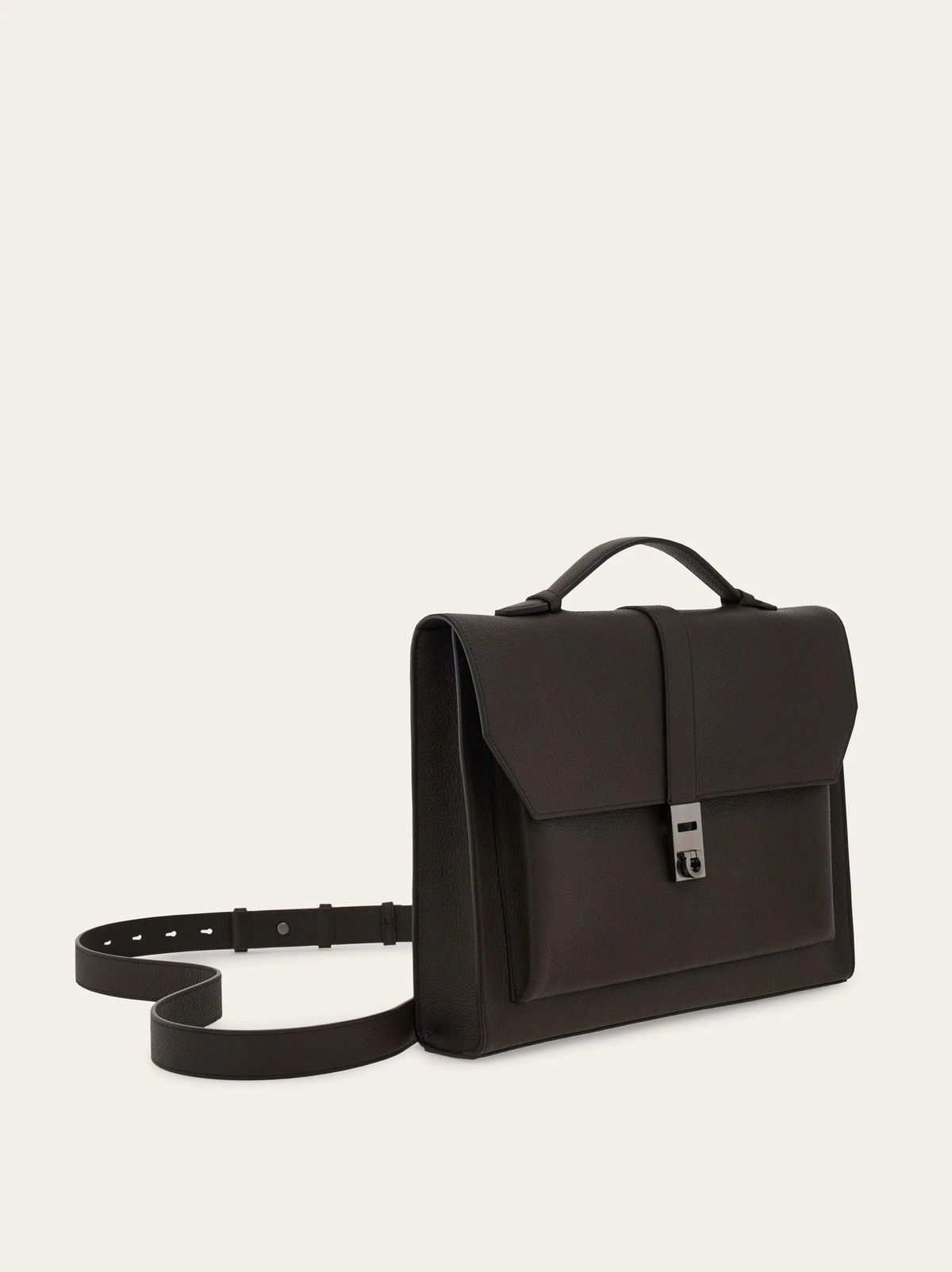 Ferragamo Mens Hug buckle briefcase in Brown