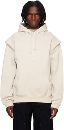 HELIOT EMIL Beige Outline Logo Hoodie