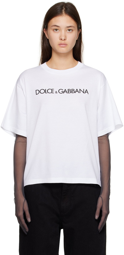 Photo: Dolce & Gabbana White Crewneck T-Shirt