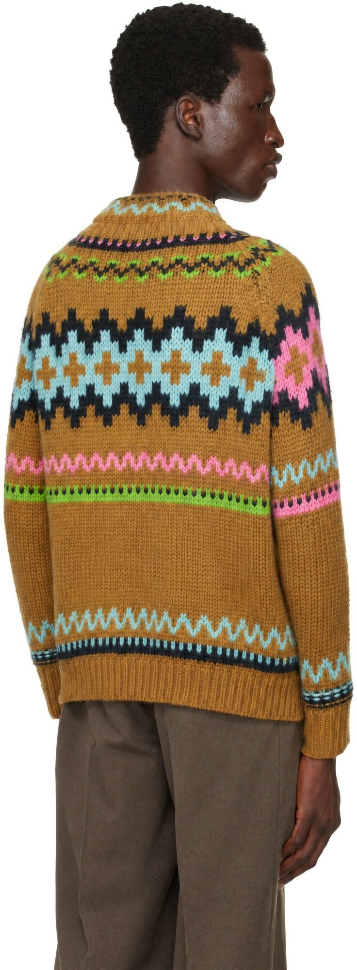Paul Smith Yellow Fair Isle Wool-Alpaca Sweater
