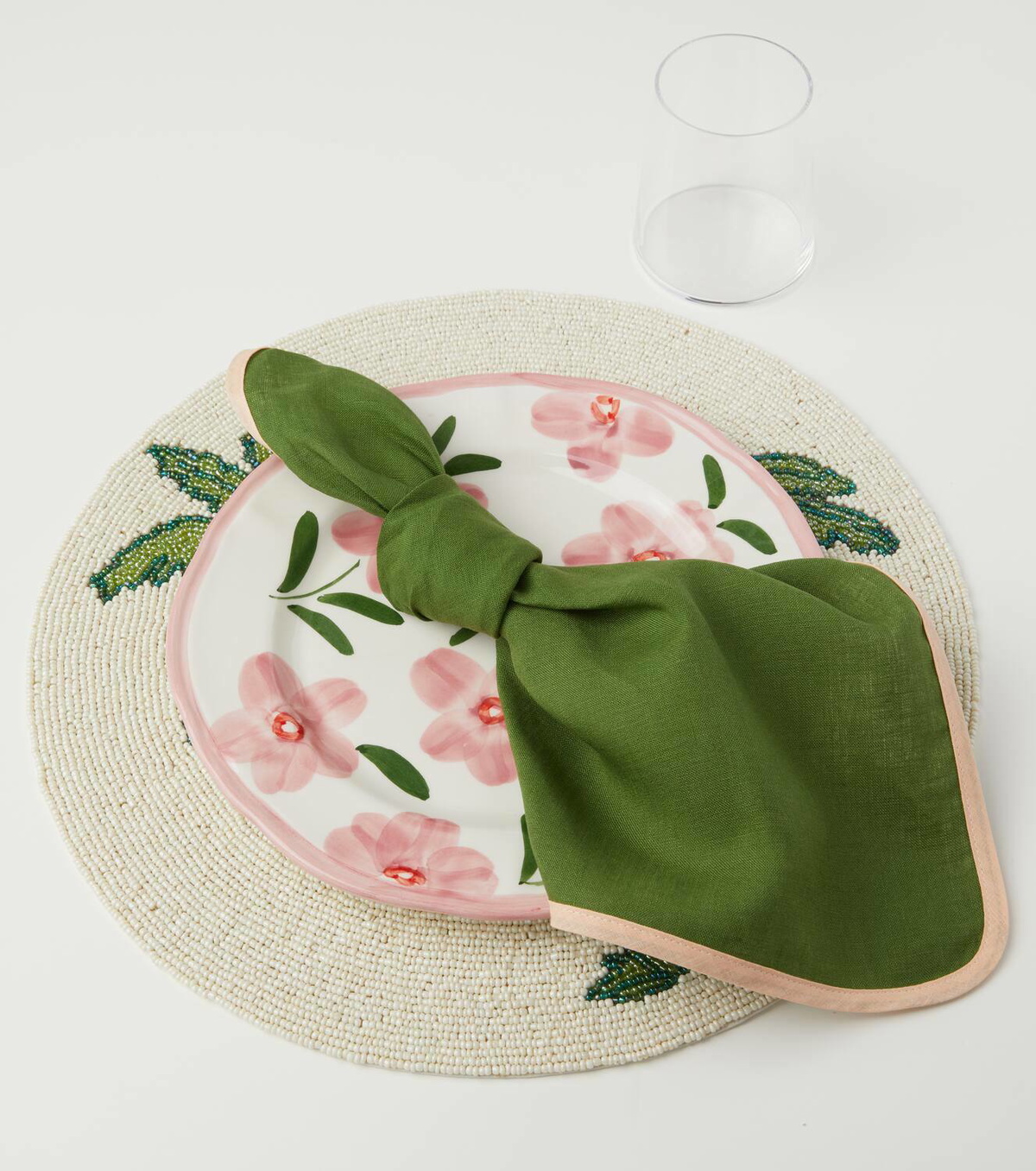 Les-Ottomans Palms set of 2 beaded placemats