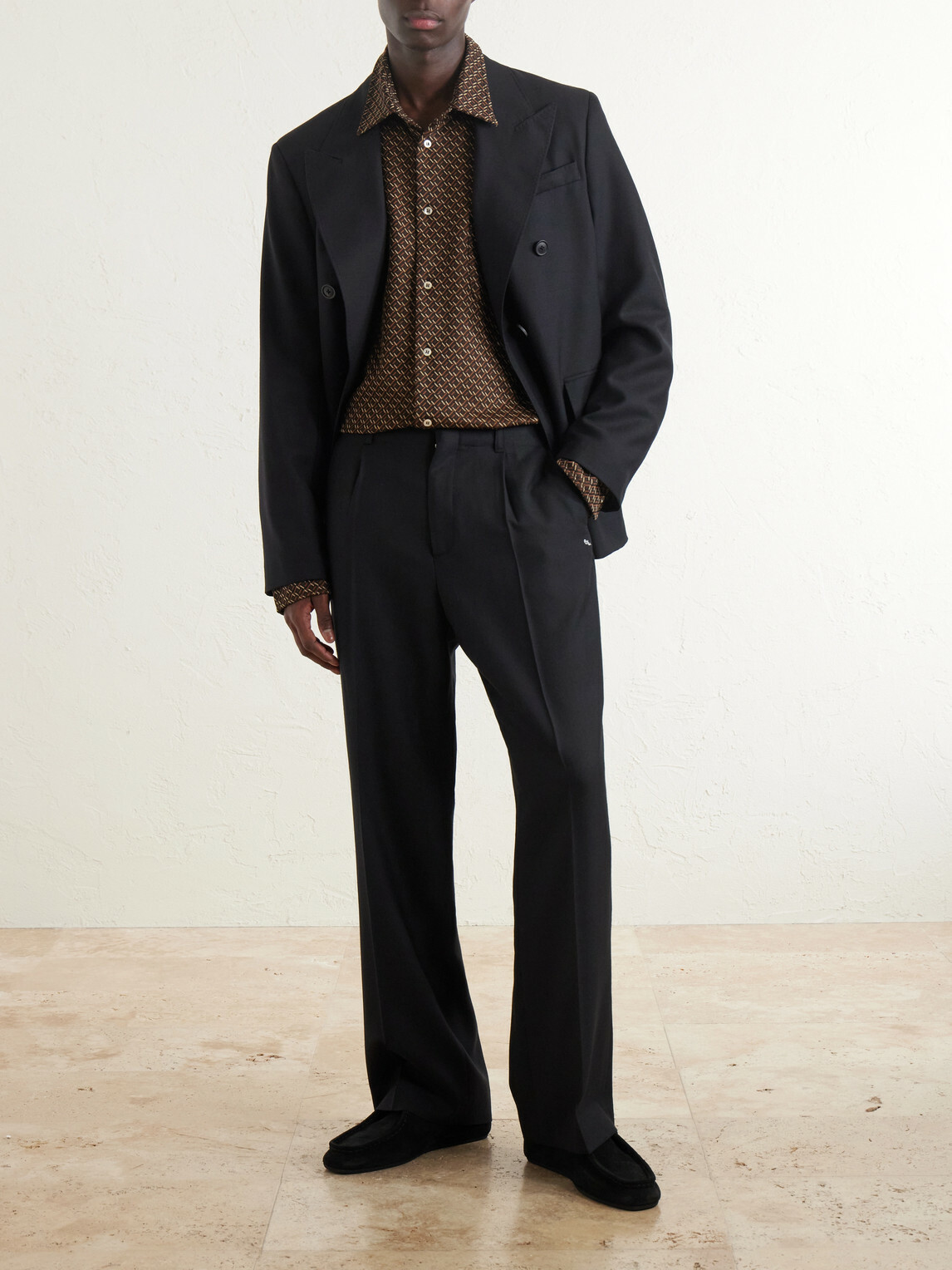 Wales Bonner - Doshi Button-Down Jacquard-Knit Shirt - Brown