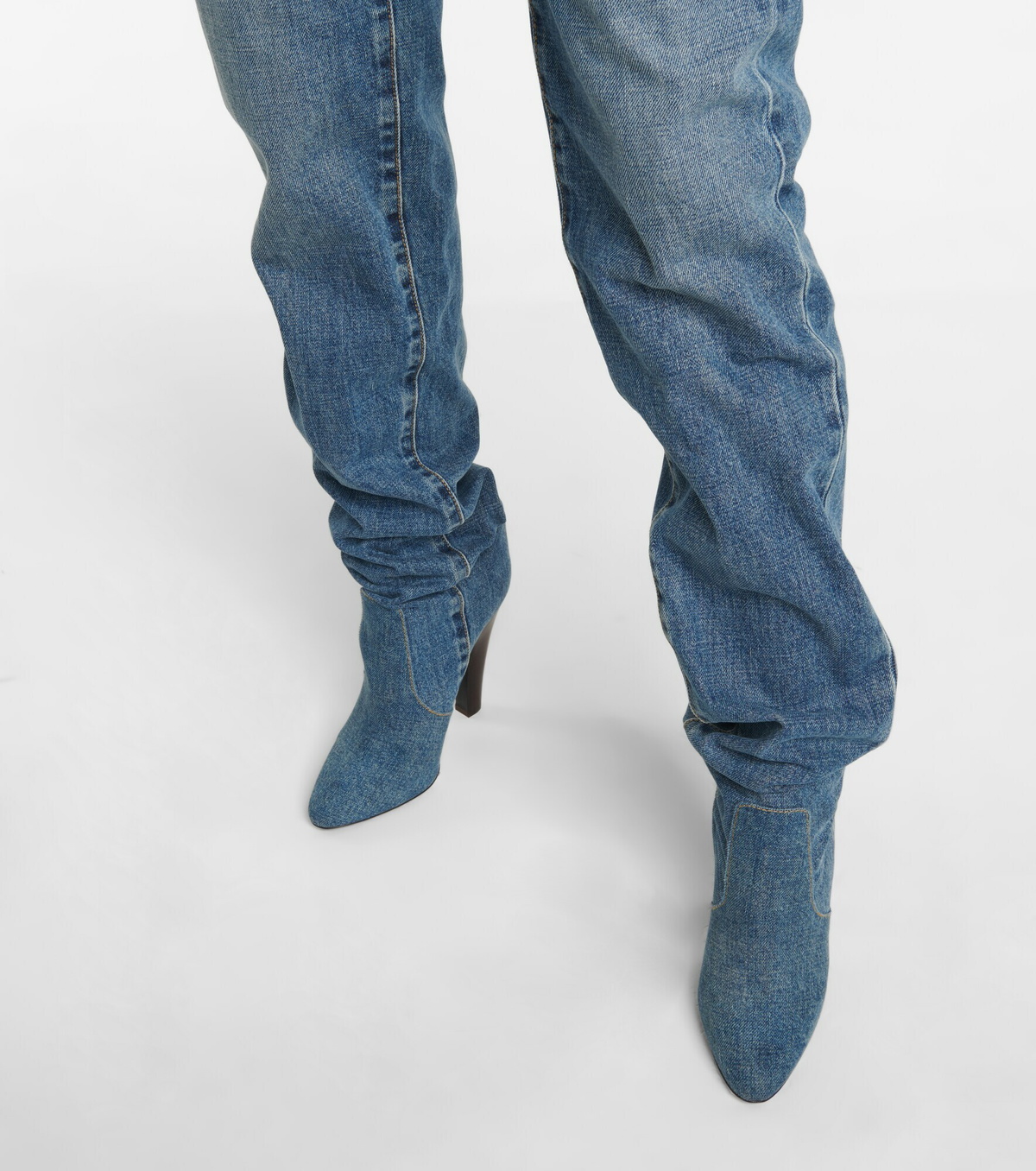 Saint Laurent - Cotton denim Pantaboots (FR38/shoe 39) Saint Laurent