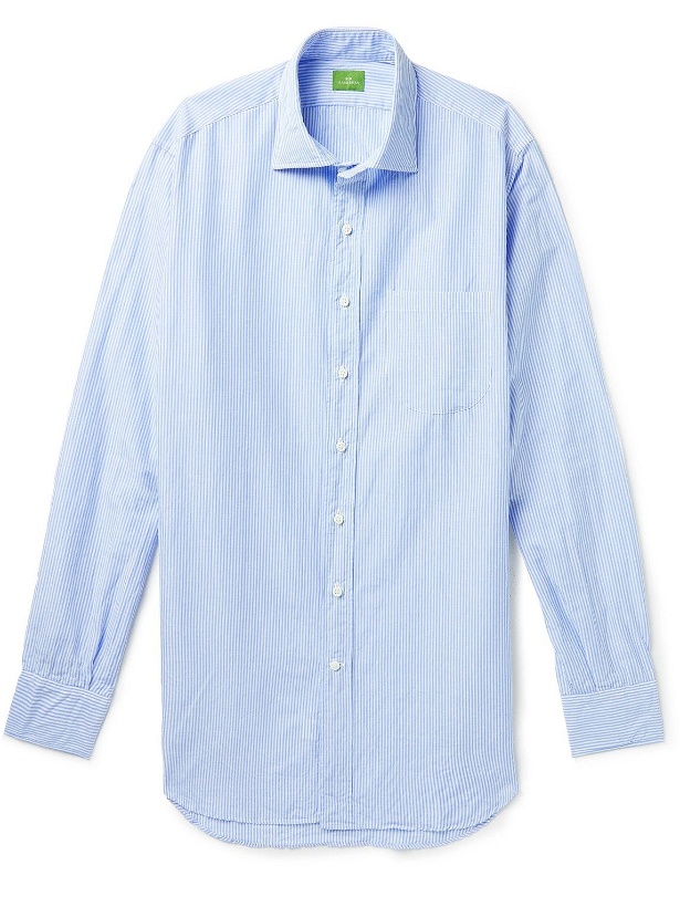 Photo: Sid Mashburn - Striped Cotton and Linen-Blend Shirt - Blue