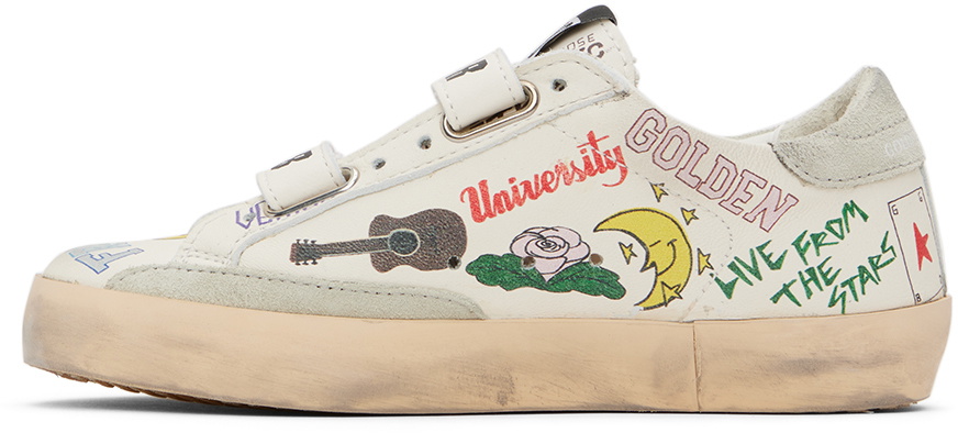 Golden Goose Kids Off-White Old School Nappa Graffiti Print